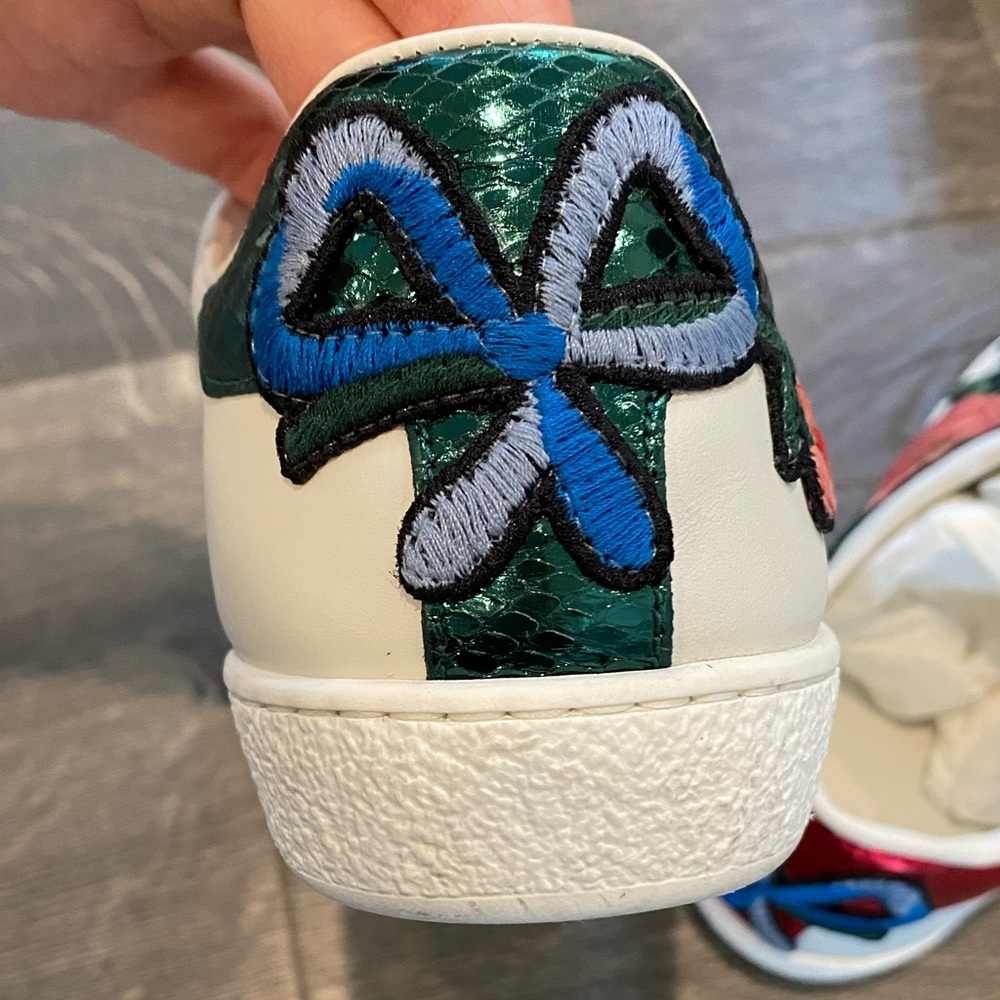 Gucci Women Ace Embroidered Floral Sneakers Size 36 (fit 6.5-7US) - Picture 2 of 9